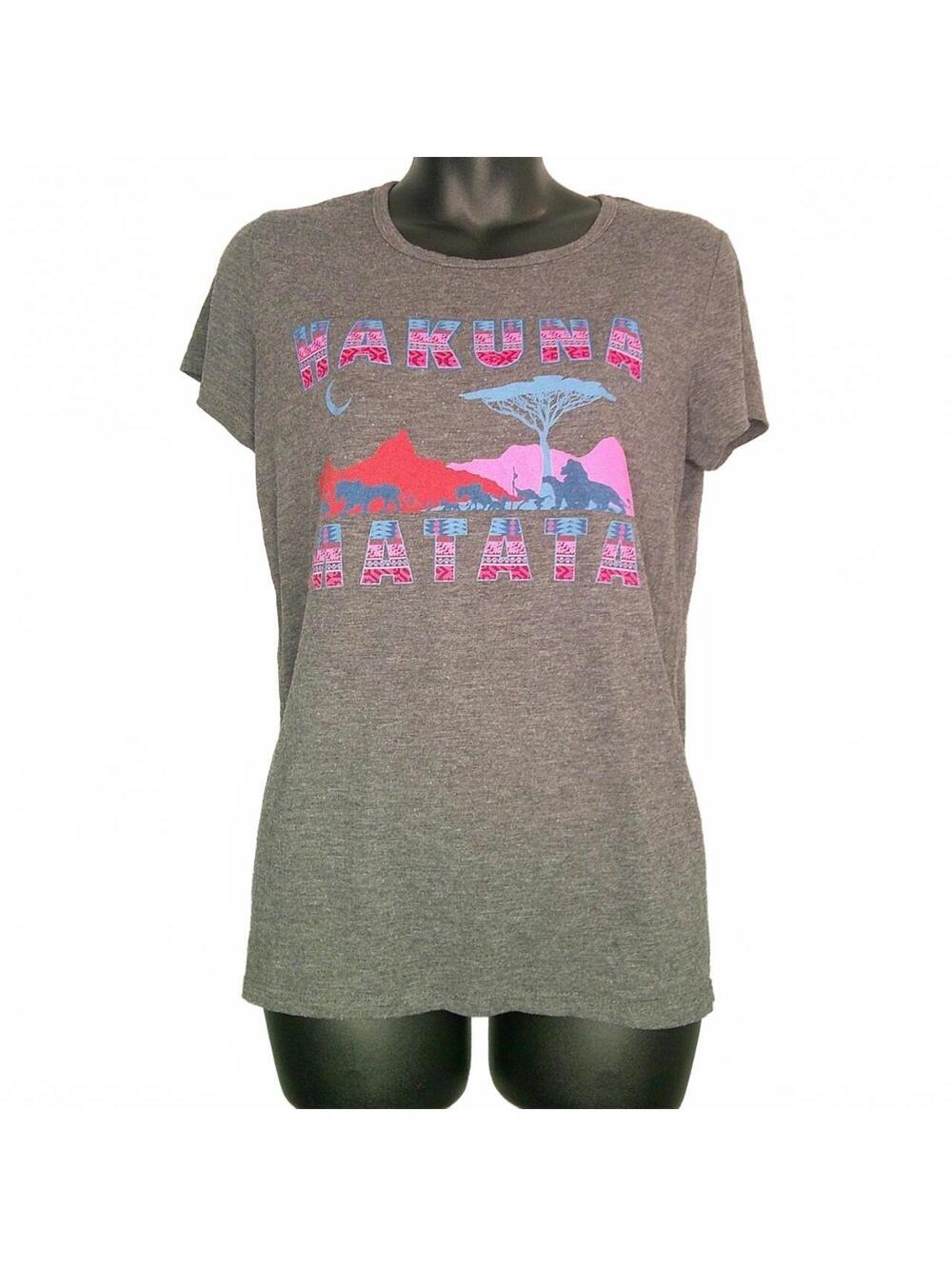 Disney Hakuna Matata Gray Graphic Tee Shirt Size L